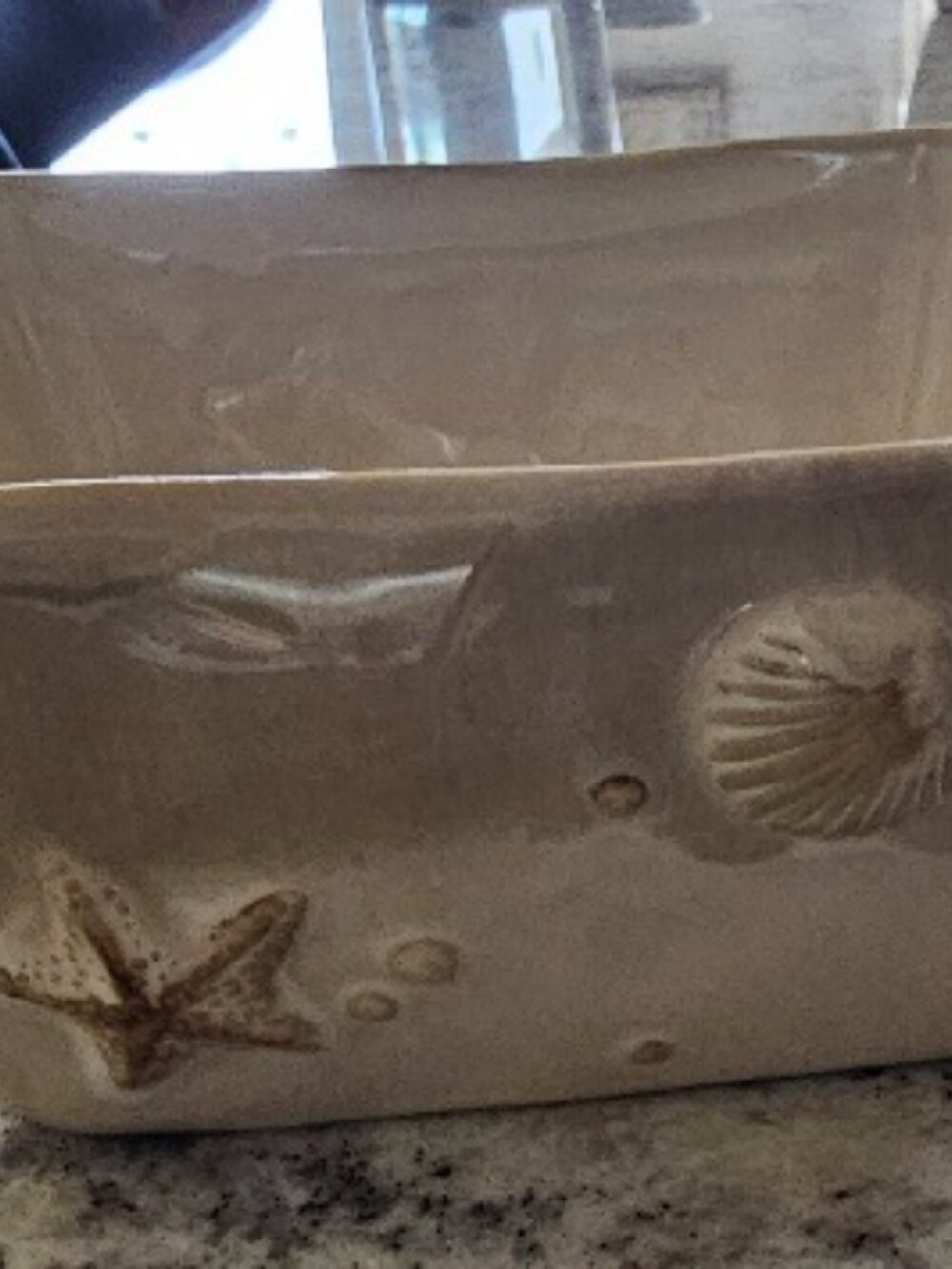 Sonoma Life Style Seaside Ceramic Square Dish Bowl Sea Ocean Beach Shells